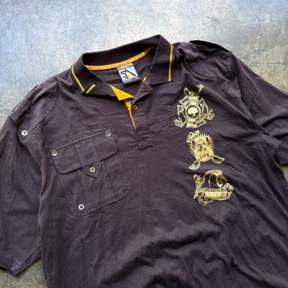 Vintage Y2K Skater‎ Crazy Aop Polo Shirt - Picture 3 of 4
